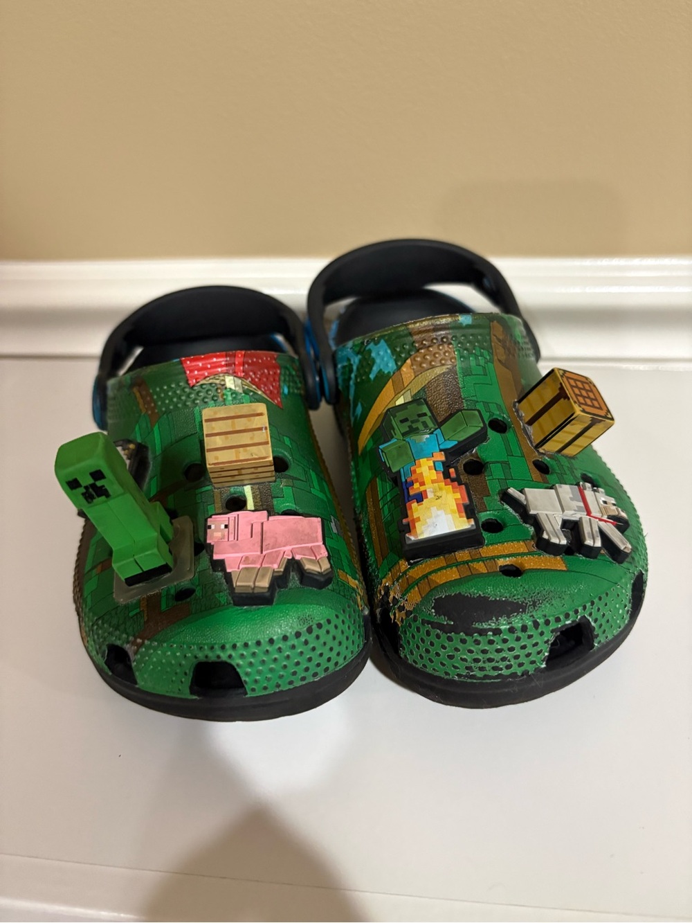 Crocs Kids Green Minecraft-Themed Sandal Clogs